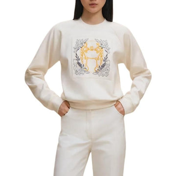 HERMES Della Cavalleria Raglan-Ärmel bestickter Sweatshirt H5H4626DEH536 150458569