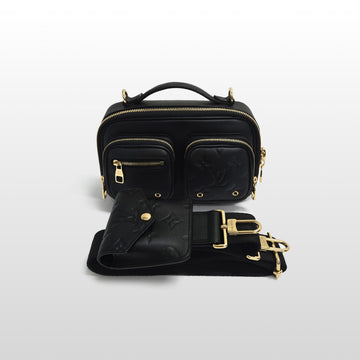 LOUIS VUITTON Schwarze M80450 Utility Multi-Pocket Kälberhaut Crossbody-Tasche 150466885