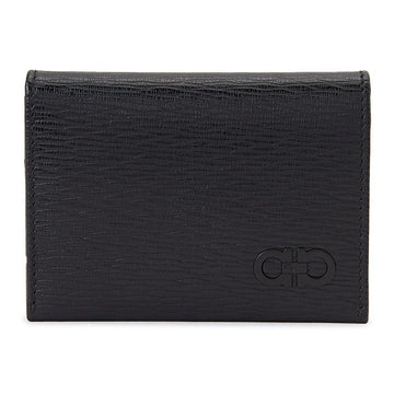 Salvatore Ferragamo Double Gancini 66 A062 NERO 0733302 Unisex Business Card Holder 27222567