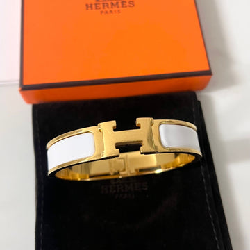 Hermes Clickashu Bracelet White Gold PM 150479844