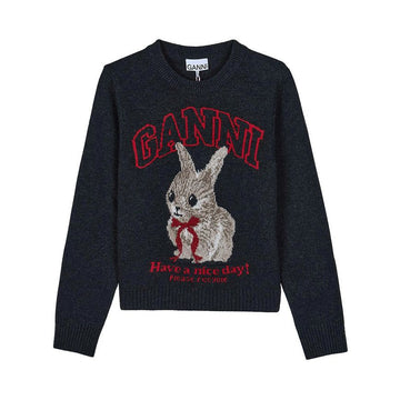 Ganni A1070047 252 SS26 Women's Graphic Wool Knit 150481764