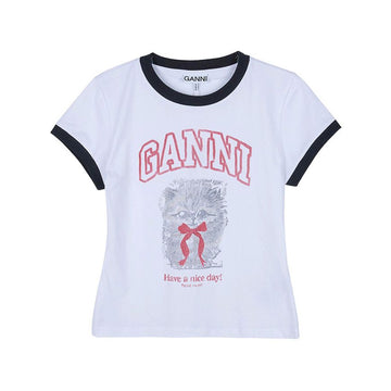 GANNI キティ Tシャツ クロップド レディース 151 SS26 A1050030 150481772