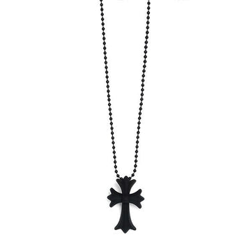 CHROME HEARTS Schwarze Silikron CH Kreuzanhänger Halskette 604175364AHWXXX445 150497469