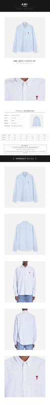 AMI Small Heart Stripe Shirt CO0087 475 150503427 [P]