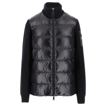 MONCLER ロゴパッチニット混合パディングブラック 9B000 26 M1131 999 120538986