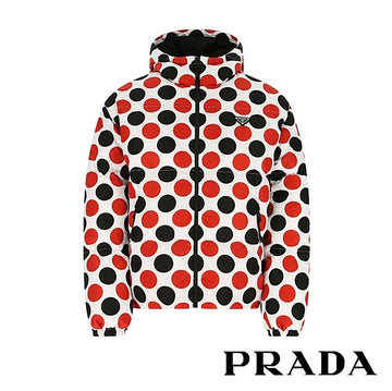 Prada Men's Triangle Logo Dot Print Down Padded Jacket SGC025 10UW F0X5N 159498101 [P]
