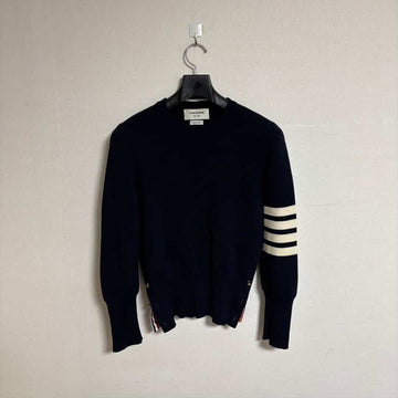 THOM BROWNE (40) Diagonales Armband Milano-Stitch Strick Navy Gold Damen 150529256