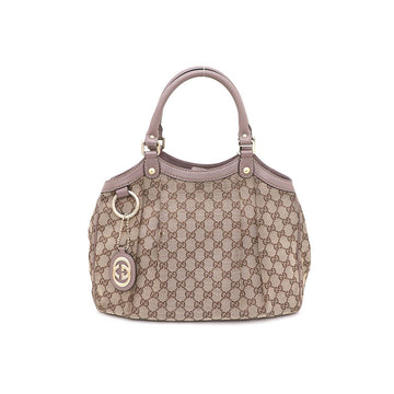 Gucci 211944 Jacquard GG Canvas Leather Trimming Sukey Tote Bag 31704573 150535030
