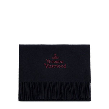 VIVIENNE WESTWOOD ビビアン・ウエストウッド 25FW ネイビーブルー ORB ロゴ ウール マフラー 81030007 W00Q7 K410 150535802