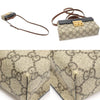 Gucci 652683 GG Supreme Canvas Black Leather Padlock Mini Top Handle 2WAY 150535852 [P]