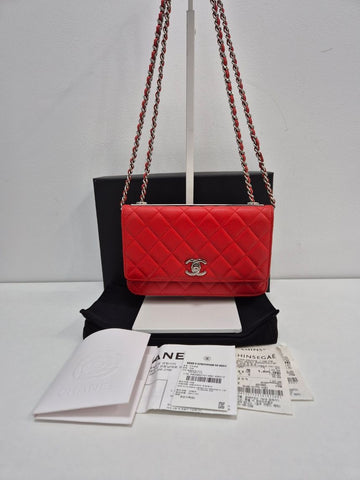 CHANEL Trendy CC Lambskin WOC Silver A80982 150541002