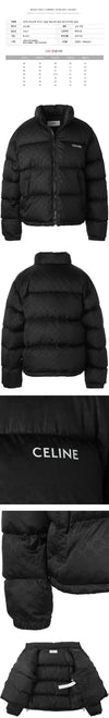 CELINE Triope Jacquard Nylon Daunenjacke Schwarz 2W31A795W 38NO 150552525 [P]