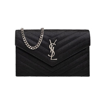Saint Laurent 26SS Silver Monogram Matelassé Chain Bag Black 742920 BOW02 1000 150552827