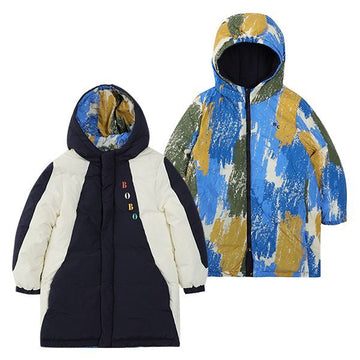 BOBO CHOSES ロゴ カラーブロック リバーシブル パデッド キッズ ジャケット 222AC130 430 146710239