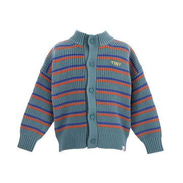 Tiny Cottons Stripes Mockneck Cardigan 146943081
