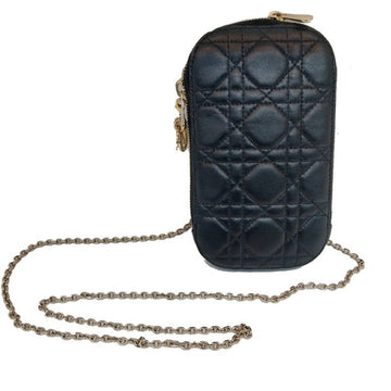 DIOR ブラック カナージュ レディ コールイン スマートフォン ホルダー ミニ チェーン クロスバッグ S0872ONMJ 150622231