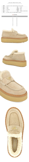 Prada Triangle Logo Suede Shearling Loafer Desert Beige 1D717N JFT F0F24 150622385 [P]