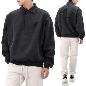 FEAR OF GOD Essentielle bestickte Polo Sweatshirt 25FW VINTAGEBLACK 150633822