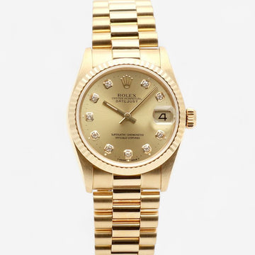 ROLEX Datejust 31 Medium Damen Gold Uhr 68278 Gold Aftersetting Diamant 1995 150634821