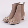 Roger Vivier Gold-Plated Suede Women's Ankle Boots 150634922 [P]