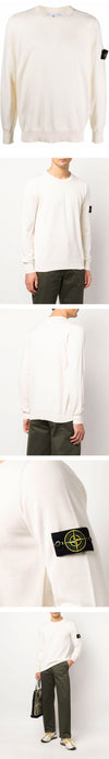 STONE ISLAND ストーン 22SS ワッペン ラウンドニット アイボリー 7615540B2 V0099 30673642 [P]