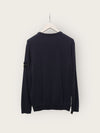 STONE ISLAND ブラックジップポケットワッペンラウンドトレーナー 150639876 [P]