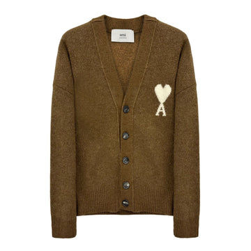 AMI 25FW Big Heart V-Neck Alpaca Wool Cardigan 217 150641629