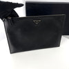 PRADA サフィアーノ トライアングルロゴ クラッチバッグ ブラック (2NH001) 150644597 [P]
