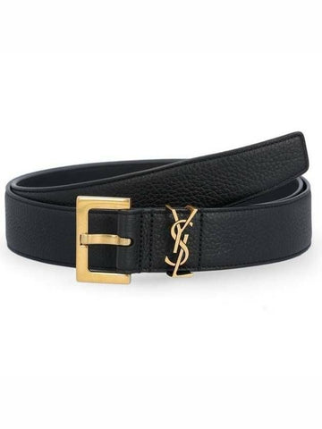 SAINT LAURENT Monogram Quadrat Schnalle Gürtel 133033102