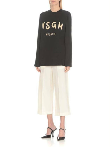 MSGM Brushed Logo Long Sleeve T-Shirt 133040081