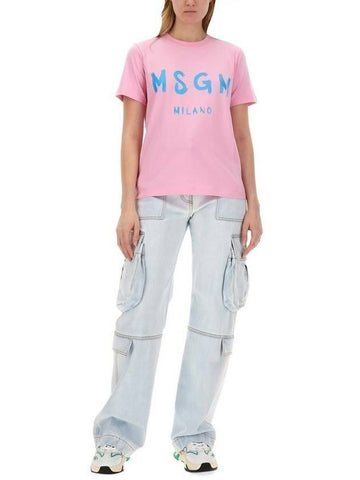 MSGM Brushed Logo Short-Sleeve T-Shirt 133040045