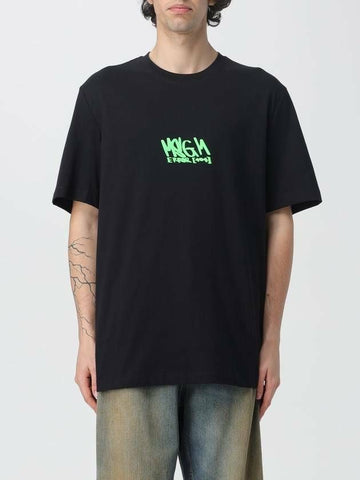 MSGM Graffiti Logo Print Short Sleeve T-Shirt 3640MM146 247002 99 133039993