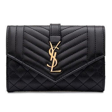 SAINT LAURENT Gemischte Matelassé Monogramm Umschlag Geldbörse 651026 BOW91 1000 142599871