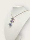 CHANEL Perlenkette mit blauen Streifen und CC-Logo 150663020 [P]