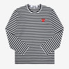 Comme Des Garcons PLAY Red Heart Patch Stripe Unisex Long Sleeve Tee 149520702 [P]