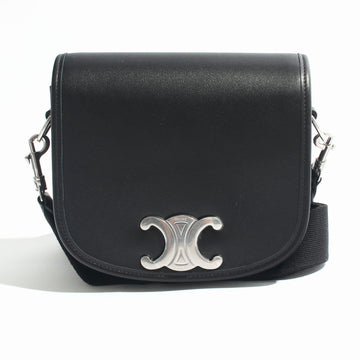 CELINE 25FW Trionf Steel Logo Crossbody Bag Schwarz 117883GAO 38SI 150695566