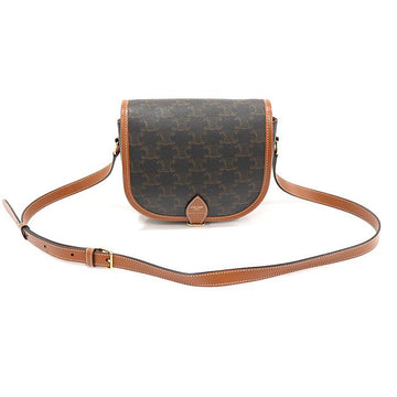 Celine Triomphe Canvas Tan Calfskin Medium Polco Crossbody Bag 191502BZJ.04LU 150701514