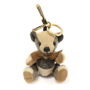 BURBERRY 80271671 アーカイブ ベージュ チェック カシミヤ ボウ タイ トーマス ベア バッグチャーム キーリング 150701758
