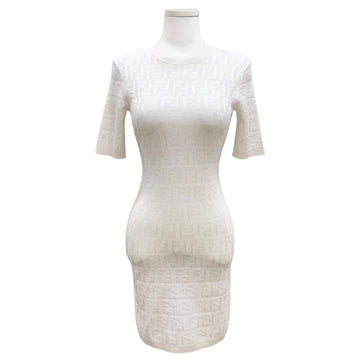 FENDI Midikleid mit FF-Print aus Strick 23SS 150702464