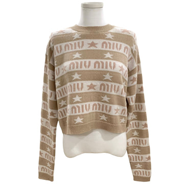 MIU MIU ジャカードロゴカシミヤニットセーター 150702851