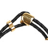 Versace Medusa Gold Black Leather Bracelet 136143740 [P]