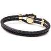 Versace Medusa Gold Black Leather Bracelet 136143740 [P]