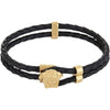 Versace Medusa Gold Black Leather Bracelet 136143740 [P]