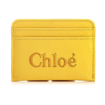 Chloe Embroidered Logo Card Holder Honey Gold CHC23SP868I10 746 72719185