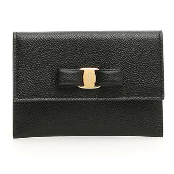 Salvatore Ferragamo Bara Ribbon Card Wallet Black 22-D155 0683522 43752337