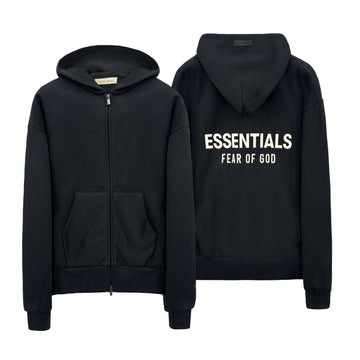 Fear of God Essential Classic Logo Fleece Hooded Zip-Up Black 192AS252071F 150746164
