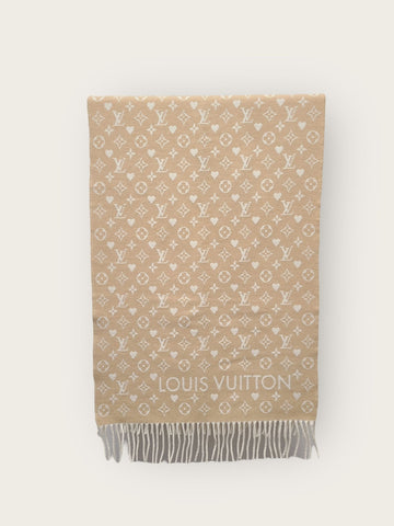 Louis Vuitton Dune Beige Game On Monogram Cashmere Muffler 150747258
