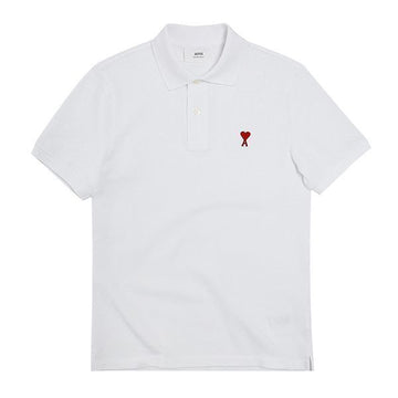 AMI ドゥ・クエフ スモール ハート ロゴ ポロ 半袖 Tシャツ 760 100 144592111
