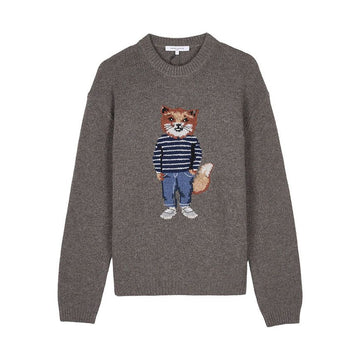 MAISON KITSUNE PM00806KH0002 H170 FW25 メンズ ドレスト フォックス ウール ニット 150776030