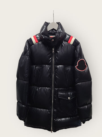 MONCLER モンクレール ブラック マンコラ ストライプ ビッグ ロゴ ダウンジャケット 150789738